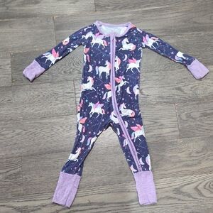 Little Sleepies Magical Unicorn Print Kids One Piece Pajama - Purple